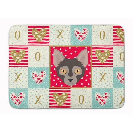 Carolines Treasures 19 x 27 in. Lykoi Cat Love Machine Washable Memory Foam Mat CK5128RUG